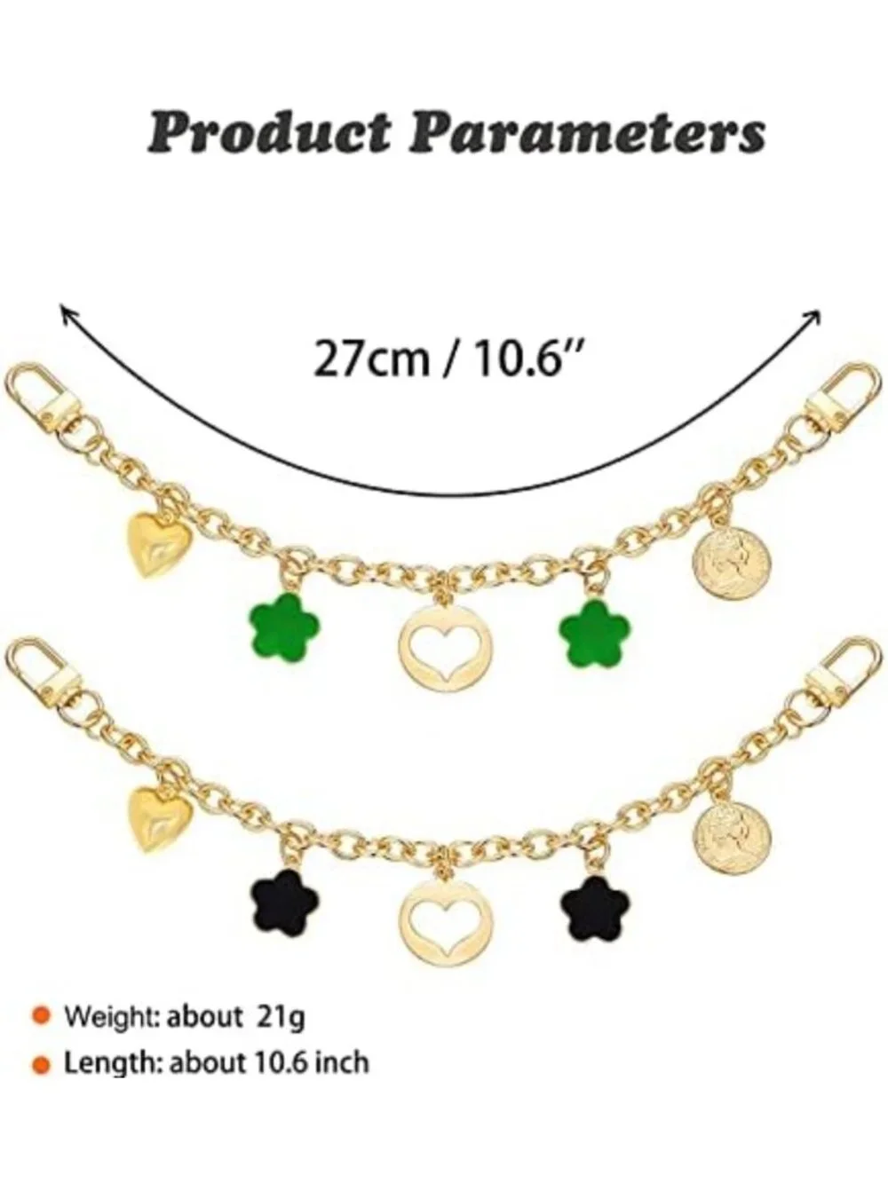Flower Bag Charms Set - 2 Pcs Handbag Accessories, Wallet & Purse Decorations